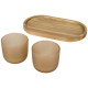 Plateau de service en bois et tasses en verre Male - Finition mate - BCM Goodies