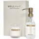 Ensemble élégant Wellmark Discovery : distributeur de savon et bougie parfumée biodégradables - BCM Goodies