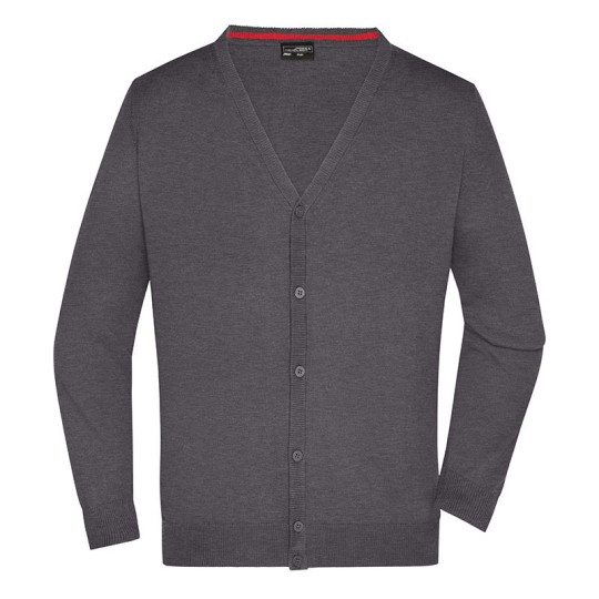 Cardigan homme en coton peigné - Maille tricotée - Col V - Personnalisable