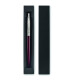 Stylo à bille à bouton poussoir en acier inoxydable recyclé dans une boîte noire - Idéal pour la communication d'entreprise