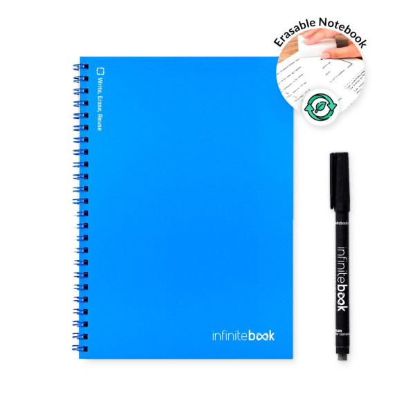 Carnet de notes réutilisable INFINITEBOOK PLAIN A5 pour professionnels - Personnalisable avec votre logo - Idéal pour événements