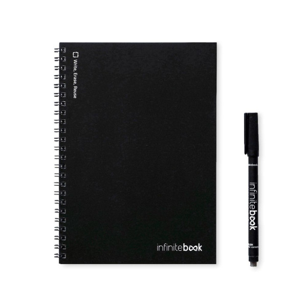 Carnet de notes réutilisable INFINITEBOOK PLAIN A5 pour professionnels - Personnalisable avec votre logo - Idéal pour événements