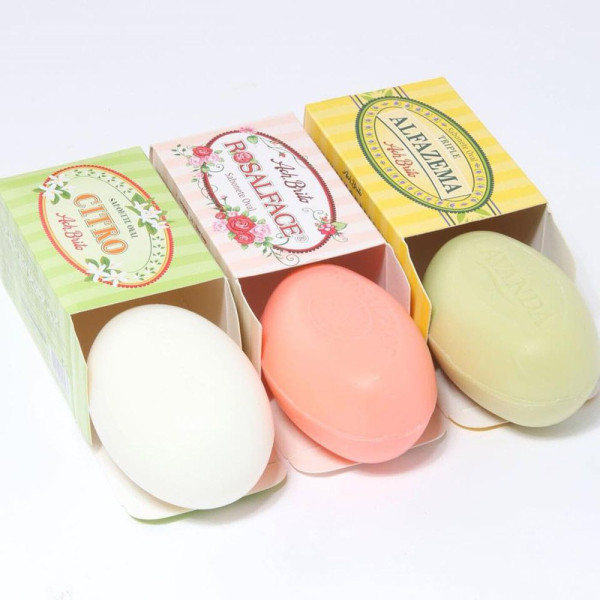 Savons en forme de galets FLORES personnalisables pour entreprises du secteur personnel et voyages - BCM Goodies