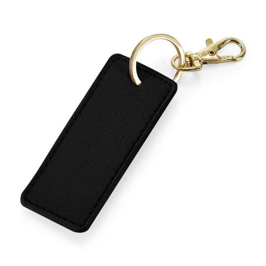 Porte-clés personnalisable en simili cuir saffiano et métal pour communication d’entreprise – BCM Goodies