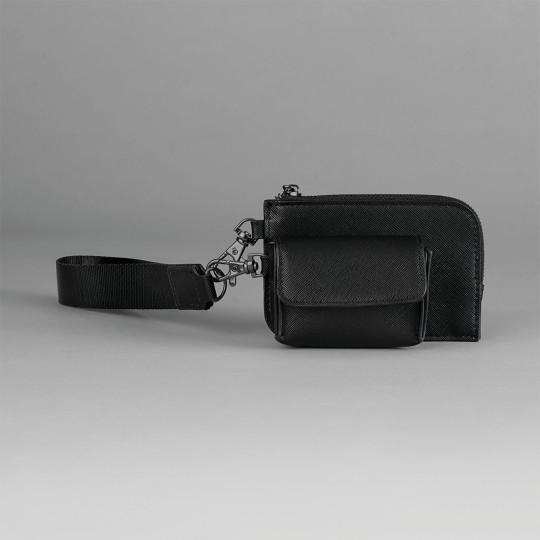 Pochette-bracelet Boutique en cuir PU avec étui Airpod, portefeuille et bracelet – Accessoire de communication d’entreprise BCM 
