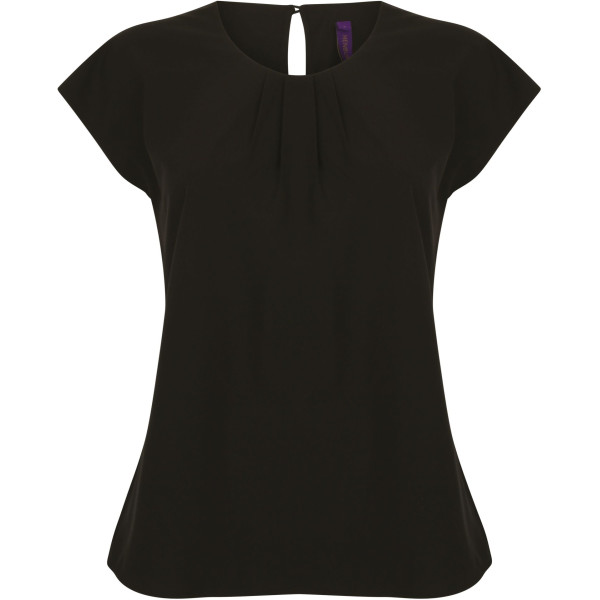 Top col plissé femme personnalisé – Support textile pour communication d’entreprise – BCM Goodies