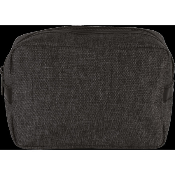 Trousse de toilette personnalisable en polyester 600D avec finitions PU – Objet publicitaire pour entreprises et welcome pack