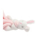 Doudou plat animal personnalisable pour entreprises – Cadeau d’entreprise conforme EN71 avec hochet, lapin rose ou ourson bleu