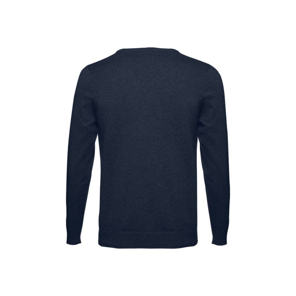 Pull col V homme en coton et polyamide THC MILAN - Personnalisable | BCM Goodies