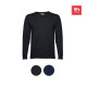 Pull col V homme en coton et polyamide THC MILAN - Personnalisable | BCM Goodies