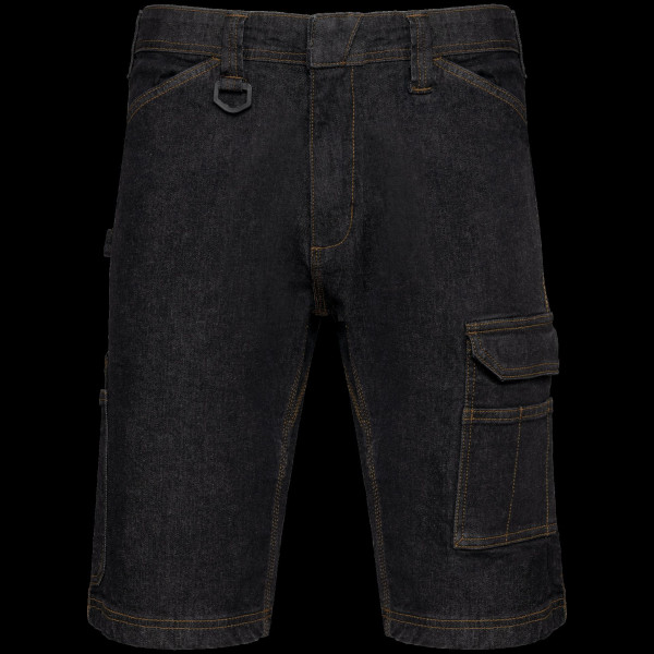 Bermuda denim multipoches homme personnalisable – Vêtement professionnel pratique pour entreprises