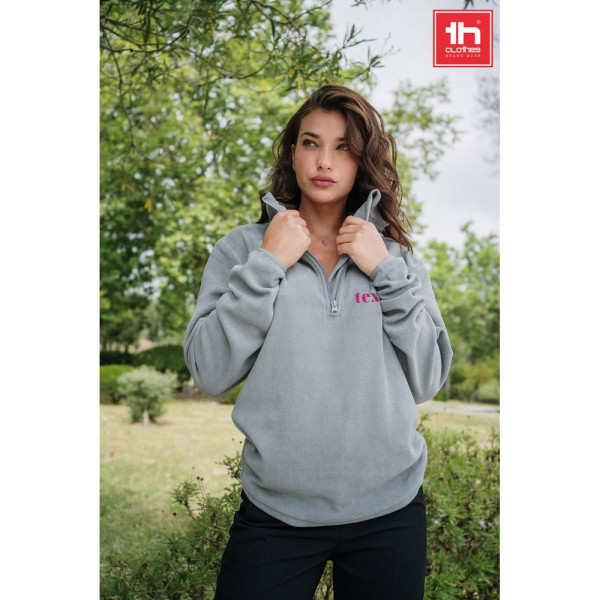 Pull polaire col zippé unisexe THC VIENNA - Personnalisable pour vos événements et cadeaux d'entreprise