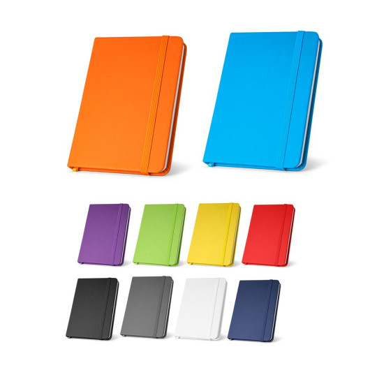 Bloc-notes A5 en PU avec feuilles unies HEMINGWAY - Personnalisable pour vos événements d'entreprise