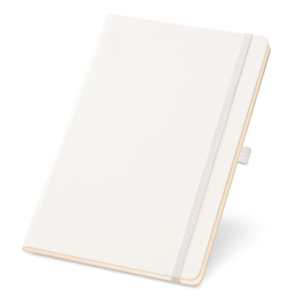 Bloc-notes A5 à feuilles lignées en couleur ivoire TWAIN - Personnalisation professionnelle pour vos événements d'entrepris
