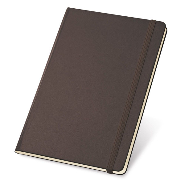 Bloc-notes A5 à feuilles lignées en couleur ivoire TWAIN - Personnalisation professionnelle pour vos événements d'entrepris