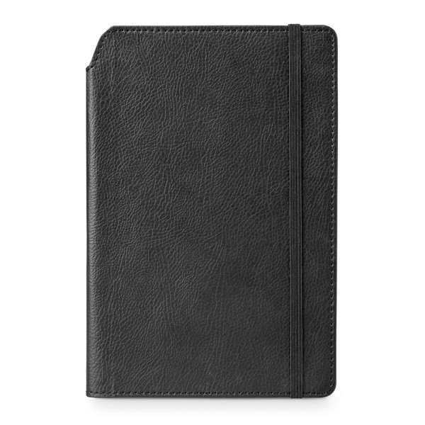Bloc-notes A5 en PU avec pages lignées MORIAH - Produit personnalisable pour entreprises