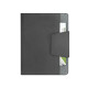 Carnet publicitaire personnalisable RUSSEL en PU et tissu polyester avec bloc-notes A5 - BCM Goodies