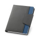 Carnet publicitaire personnalisable RUSSEL en PU et tissu polyester avec bloc-notes A5 - BCM Goodies