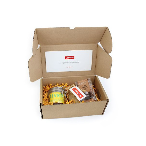 Box gourmande personnalisable Idée Nature pour entreprises - Goodies écologiques avec graines et épices
