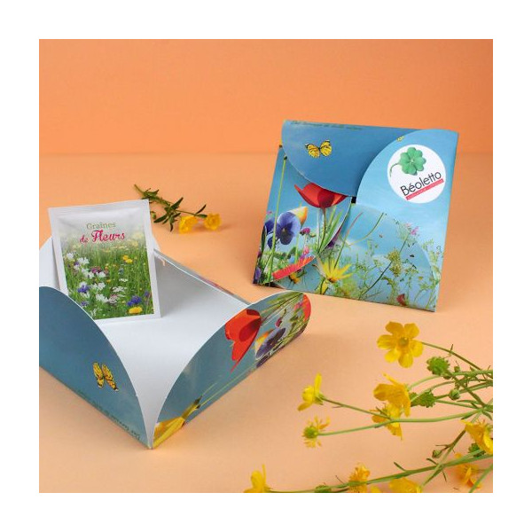 Carte origami avec sachet de graines – Support de communication personnalisé pour entreprises | BCM Goodies