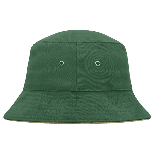 Bob unisexe en coton brossé avec passepoil contrasté - Tailles S/M et L/XL - Personnalisable avec logo - Idéal pour événements, 