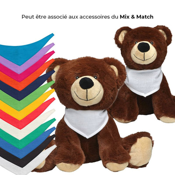 Peluche ours en RPET personnalisable pour entreprise - 25cm - Conforme norme EN 71
