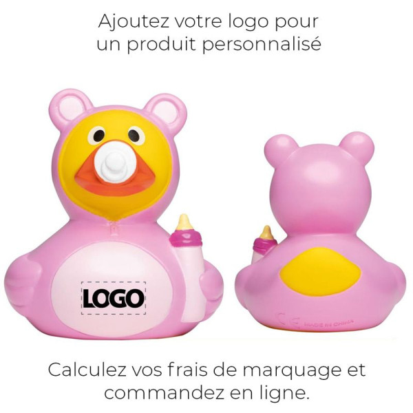 Canard enfant MBW personnalisable en PVC sans phtalates pour entreprises - BCM Goodies