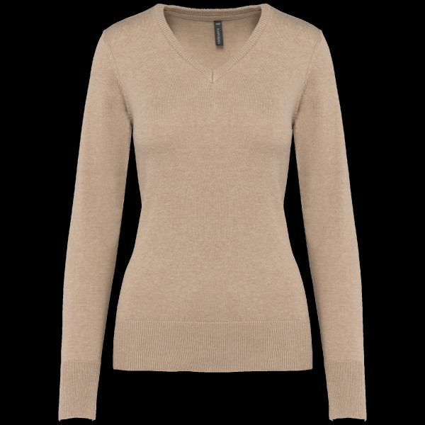 Pull col V femme personnalisable pour entreprise – Cadeau d’affaires et objet publicitaire textile