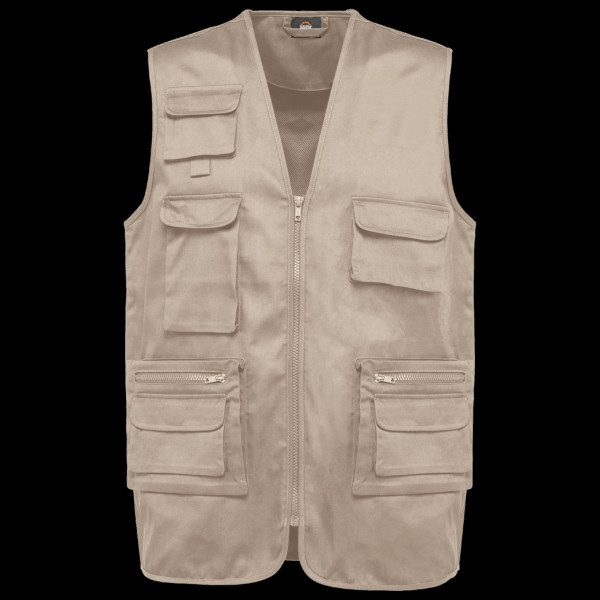 Gilet personnalisable multipoches unisexe B2B – Gilet polycoton doublé pour entreprises et événements professionnels