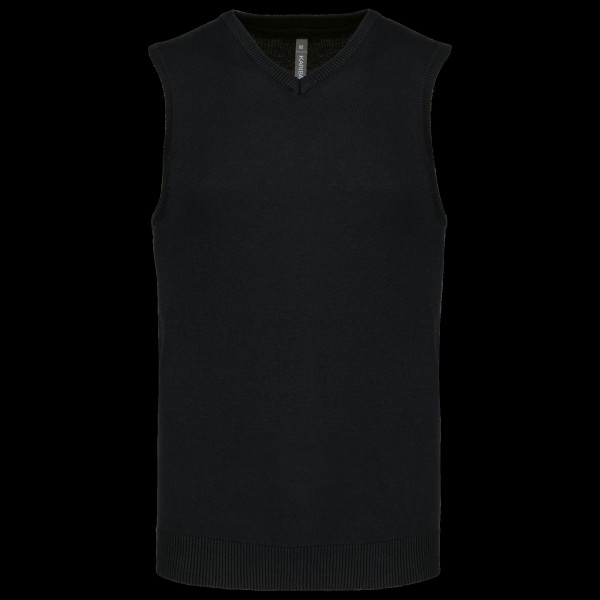 Pull col V sans manches personnalisable pour entreprises – Vêtement corporate 50% coton 50% acrylique