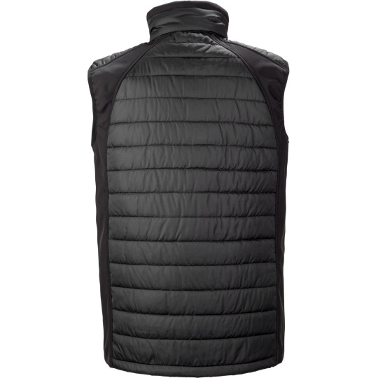 Gilet softshell rembourré recyclé personnalisable Black Compass – Textile d’entreprise pour communication B2B