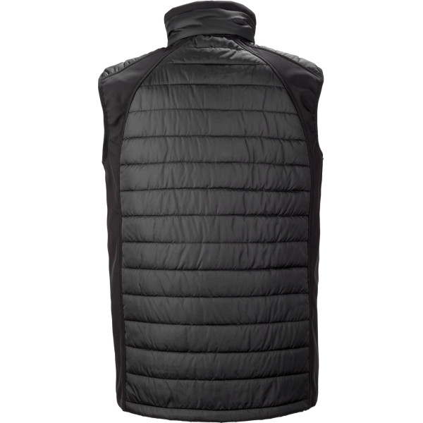 Gilet softshell rembourré recyclé personnalisable Black Compass – Textile d’entreprise pour communication B2B