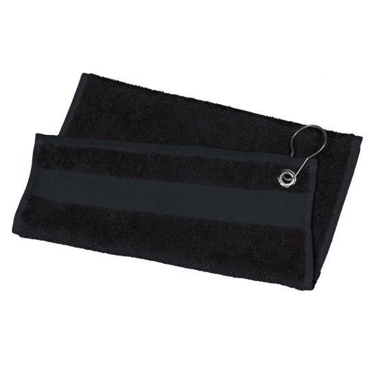 Serviette de golf personnalisable 50 x 30 cm avec œillet métal et crochet – Accessoire publicitaire en coton pour entreprises et