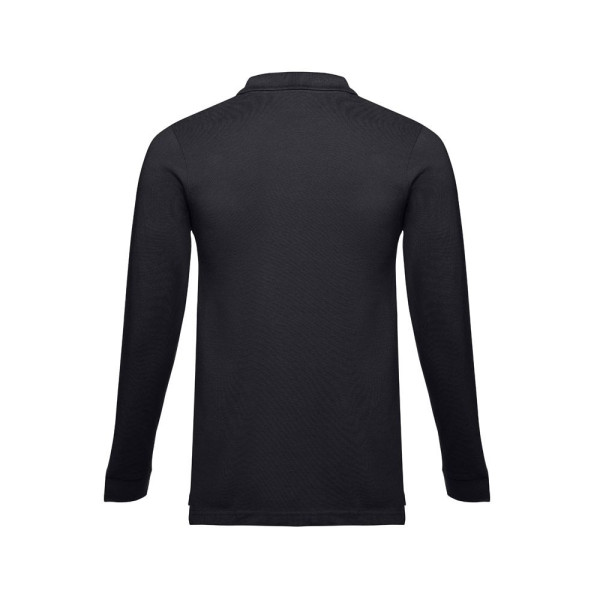 Polo à manches longues en coton cardé pour hommes THC BERN II - Personnalisation logo | BCM Goodies