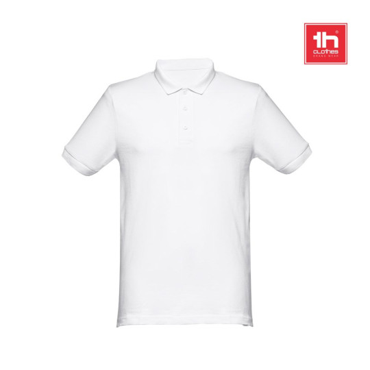 Polo manches courtes pour homme en coton cardé THC MONACO WH - BCM Goodies