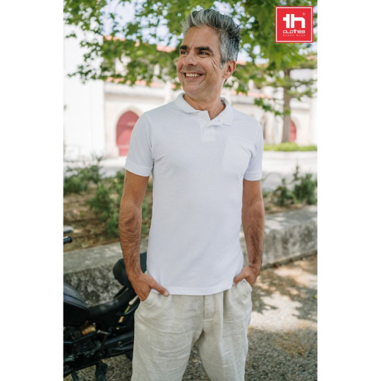 Polo homme THC DHAKA WH. - Idéal pour événements et cadeaux d'entreprise