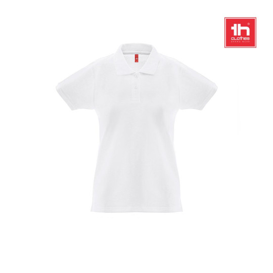 Polo à manches courtes pour femmes en coton cardé THC MONACO WOMEN WH. - BCM Goodies