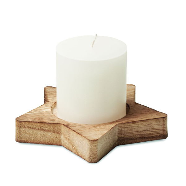 Bougeoir étoile avec bougie LOTUS en peuplier de haute qualité - BCM Goodies