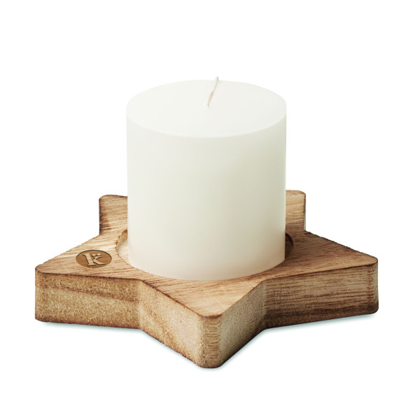 Bougeoir étoile avec bougie LOTUS en peuplier de haute qualité - BCM Goodies