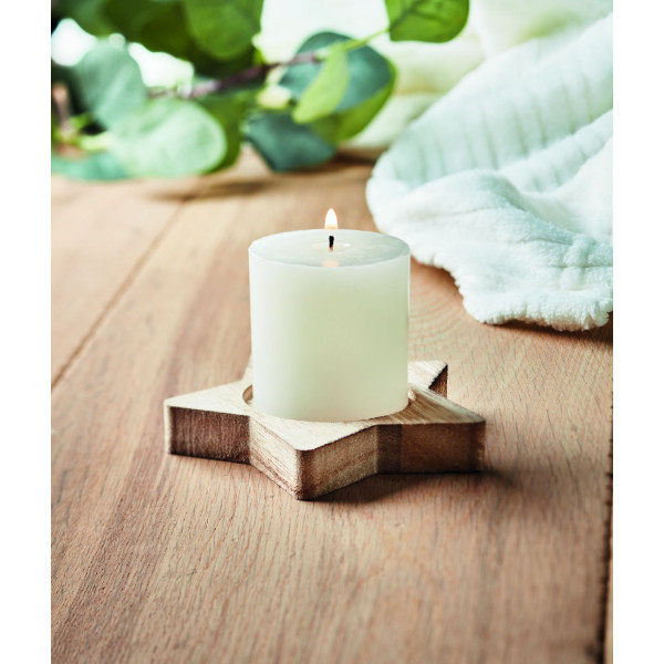 Bougeoir étoile avec bougie LOTUS en peuplier de haute qualité - BCM Goodies