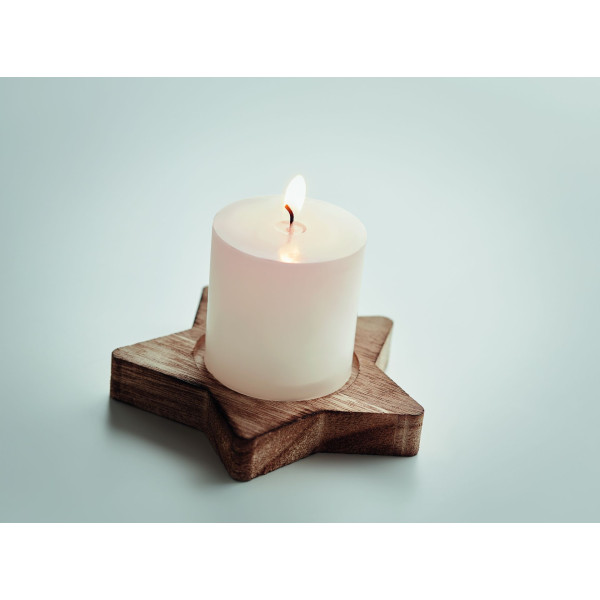 Bougeoir étoile avec bougie LOTUS en peuplier de haute qualité - BCM Goodies