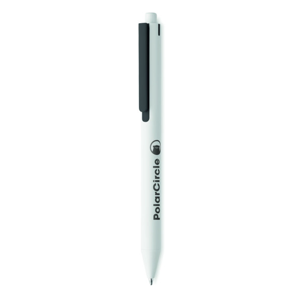 Stylo poussoir en ABS recyclé SIDE - Stylo écologique avec encre bleue fluide