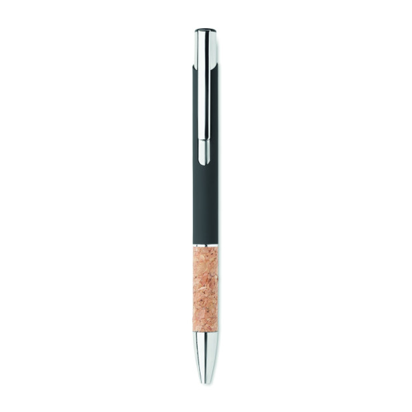 Stylo en aluminium encre bleue VERIA avec grip en liège naturel
