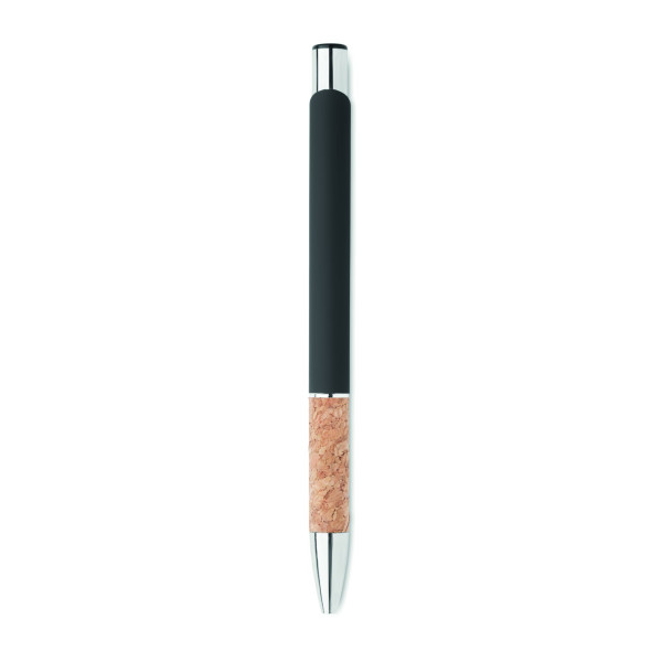 Stylo en aluminium encre bleue VERIA avec grip en liège naturel