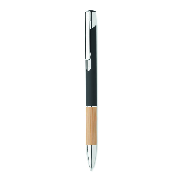 Stylo en aluminium encre bleue SPARTA avec prise en bambou - BCM Goodies