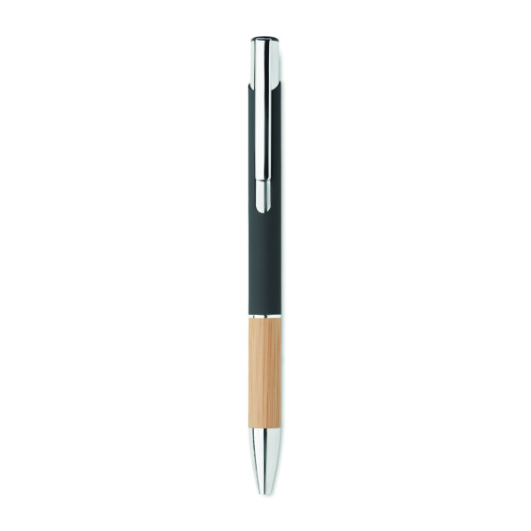 Stylo en aluminium encre bleue SPARTA avec prise en bambou - BCM Goodies