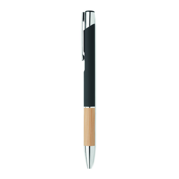 Stylo en aluminium encre bleue SPARTA avec prise en bambou - BCM Goodies