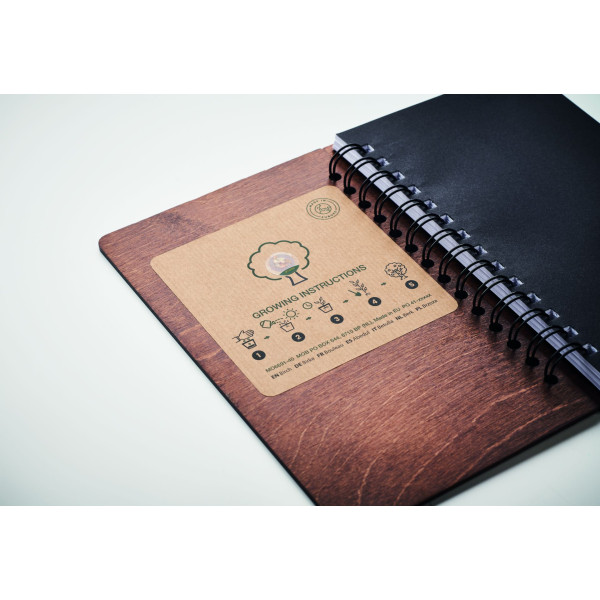 Carnet A5 GROWBOOK™ SAVAGE avec graines de bouleau - Boîte cadeau incluse