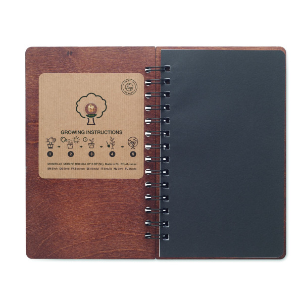 Carnet A5 GROWBOOK™ SAVAGE avec graines de bouleau - Boîte cadeau incluse