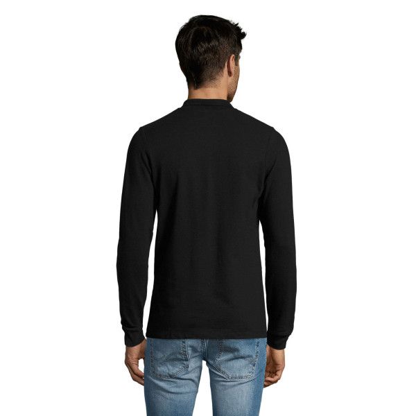 Polo homme manches longues en coton peigné - SOL S